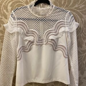 Fabulous white Self Portrait blouse
